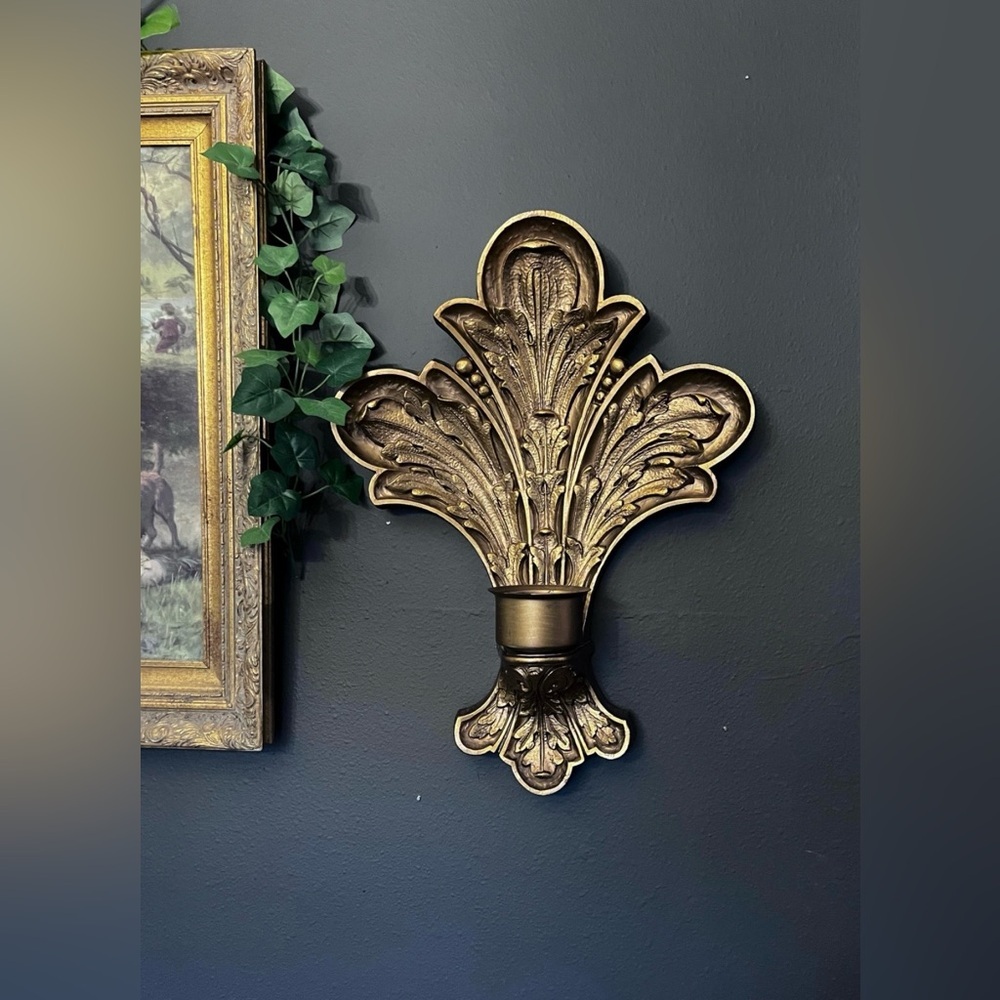 Vintage Homco Gold Decorative Candle Holder - Picture 8 of 8